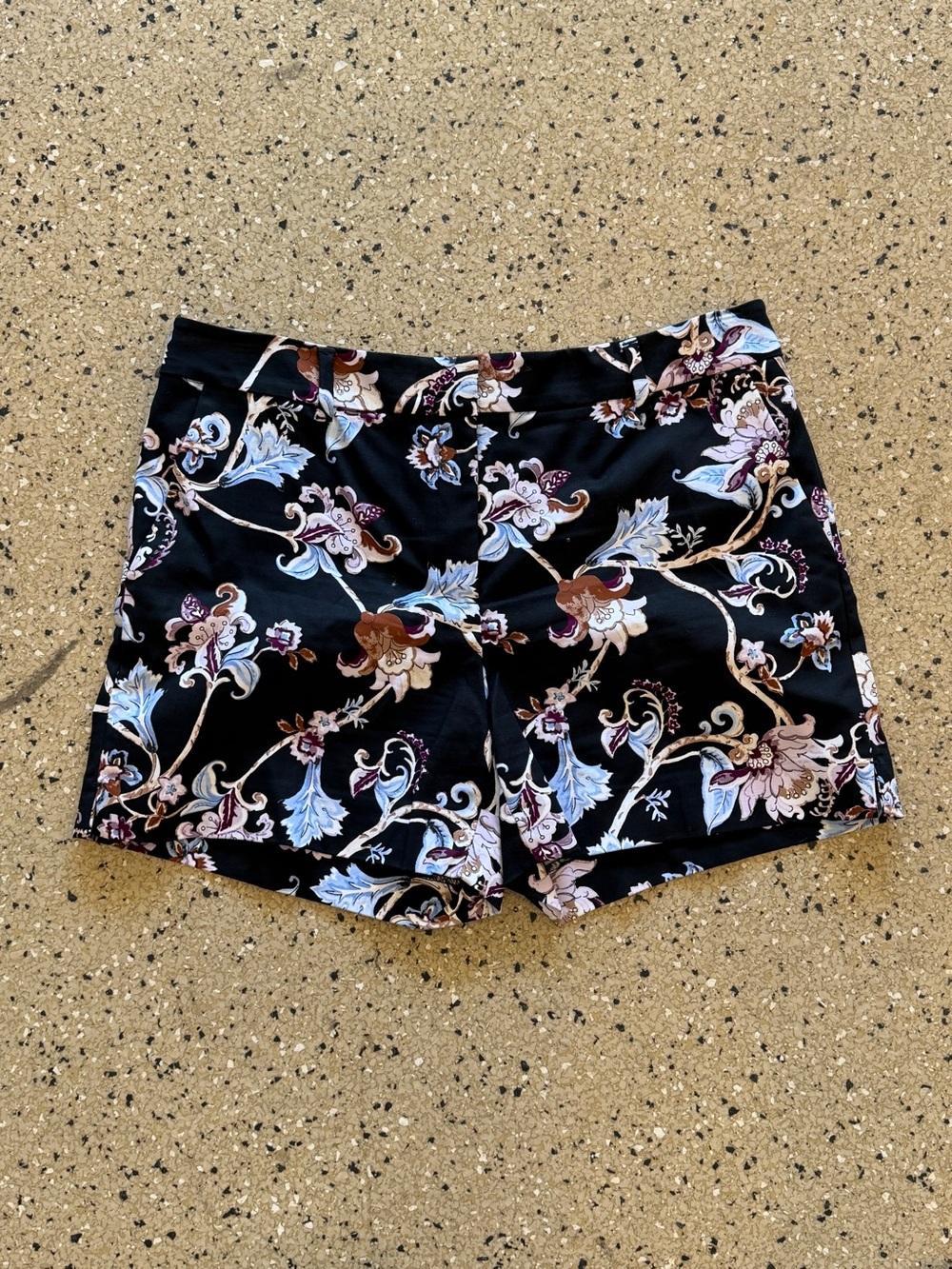 White House Black Market Black Floral Women's Shorts